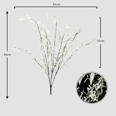 Artificial white twigs leaves set for creating chic arrangements