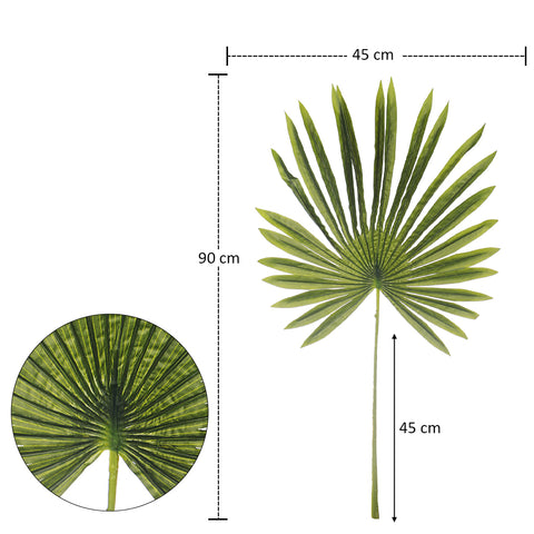 Artificial palm plants indoor with realistic faux fan palm leaves