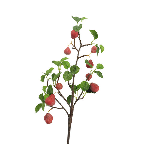 Artificial Pear Fruits Branch Red