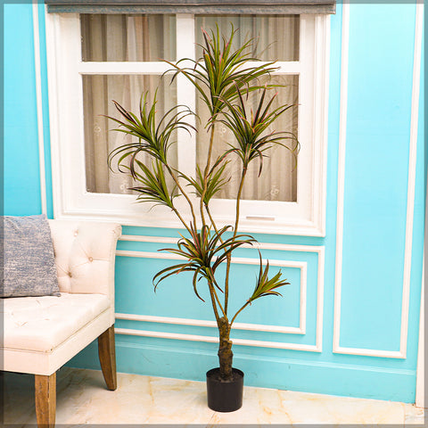 Yucca artificial slim plant in decorative pot