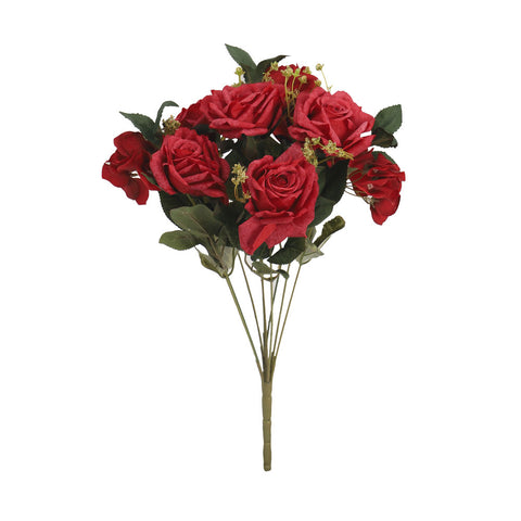 Artificial Silk Rose Hydrangea Flowers Red