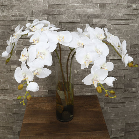 White faux orchid flowers