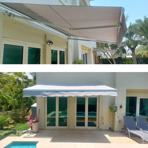 Outdoor sunshade providing waterproof and UV protection