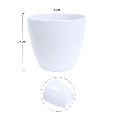 Stylish white plastic pots for contemporary gardening