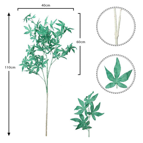 Faux gum leaves in realistic artificial sweet gum branch