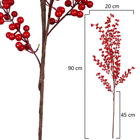 Artificial Red Berry Stem