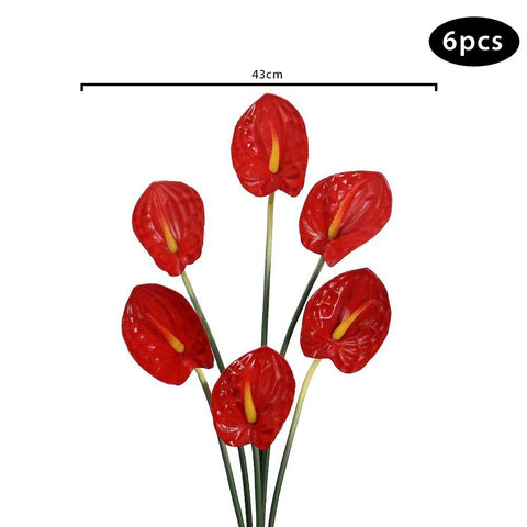 Artificial Single Anthurium Flower Red