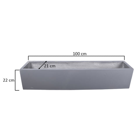 Trough concrete planter for landscaping