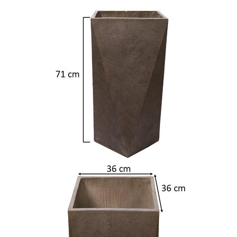 Unique diamond pattern concrete planter for modern homes