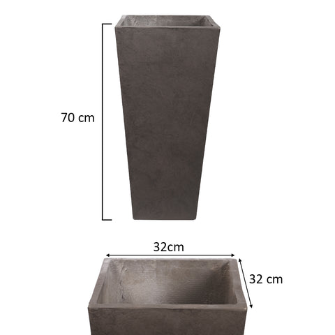 Large square concrete planter for outdoor use