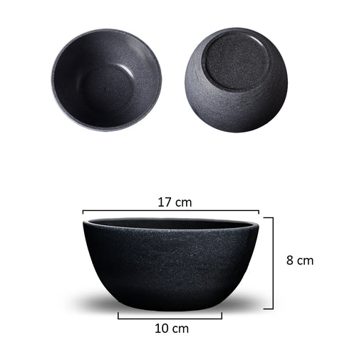 Decorative round gray plastic planters