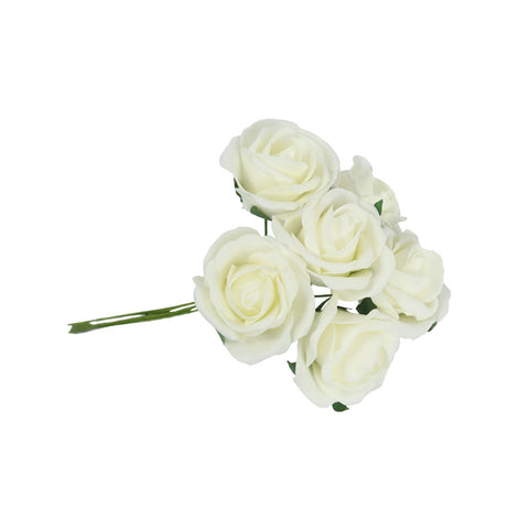 6 Heads Artificial Foam Rose Flower