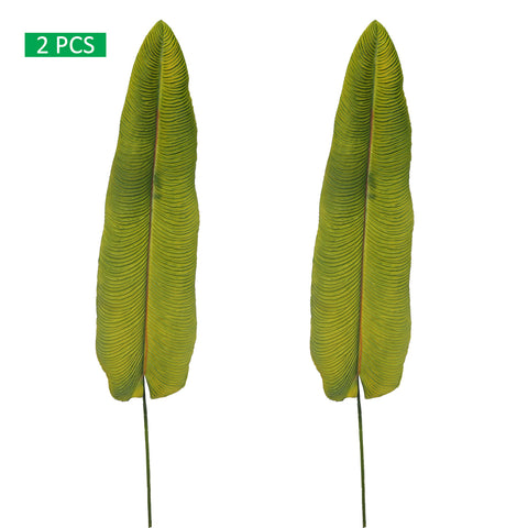 Large fake plant with banana leaf design