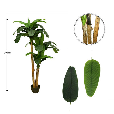 Faux banana plant in pot for modern interiors