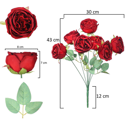 2pcs Artificial Rose Flower Bunch