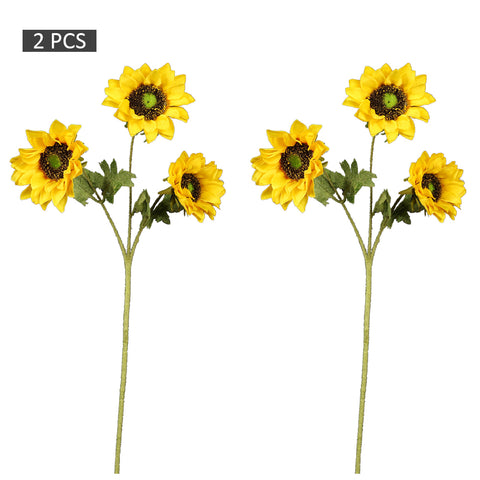 2PCS Artificial Silk Yellow Sunflowers