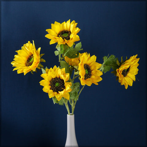 2PCS Artificial Silk Yellow Sunflowers