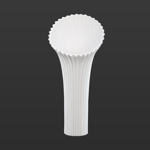 White Ceramic Wide Mouth Vase