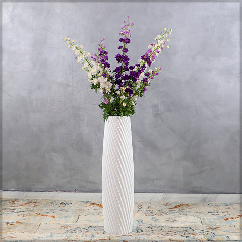 Floor Standing Diagonal Design Ceramic Vase