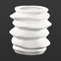 Wave Design White Ceramic Vase