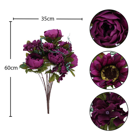 Artificial Silk Mini Peony Flowers