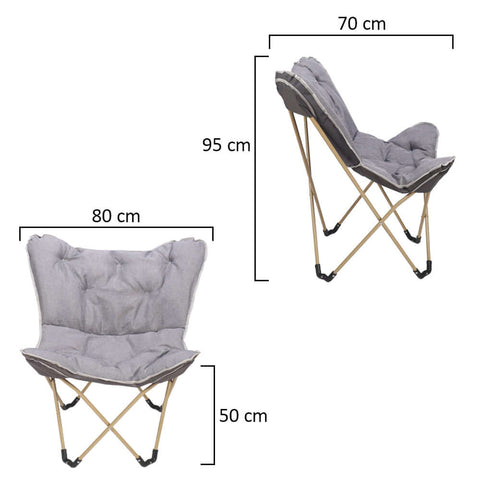 Portable butterfly chair with side storage bag for convenience