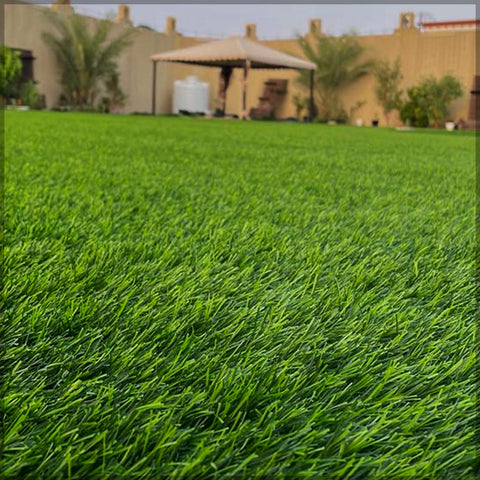 A high-quality 45mm artificial grass carpet roll for realistic lawns and outdoor spaces