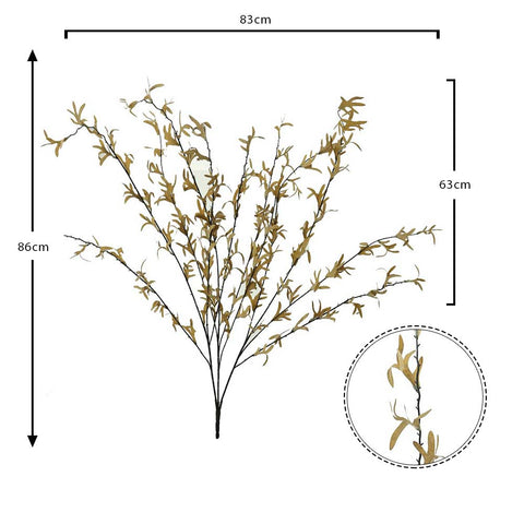 Artificial yellow twig leaves set for creating nature-inspired displays