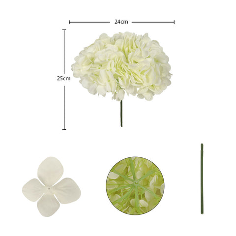 Silk Artificial Hydrangea Flowers White