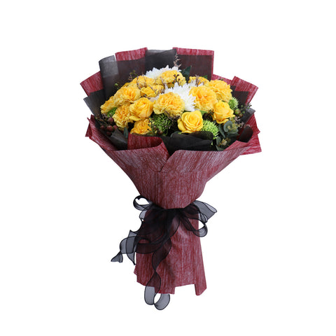 Luxury Birthday Rose Flowers Bouquet Yellow