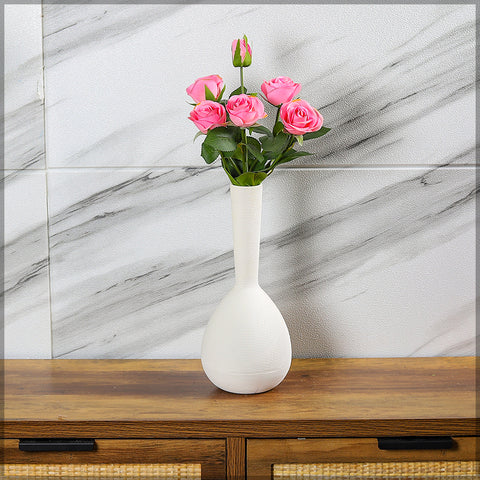 Decorative white ceramic vase for living room styling