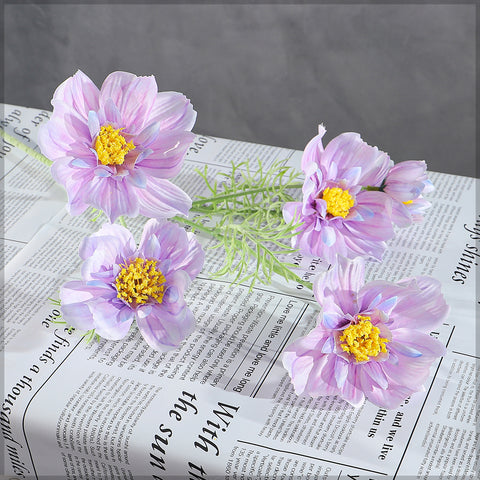 Five Heads Artificial Cosmos Flower