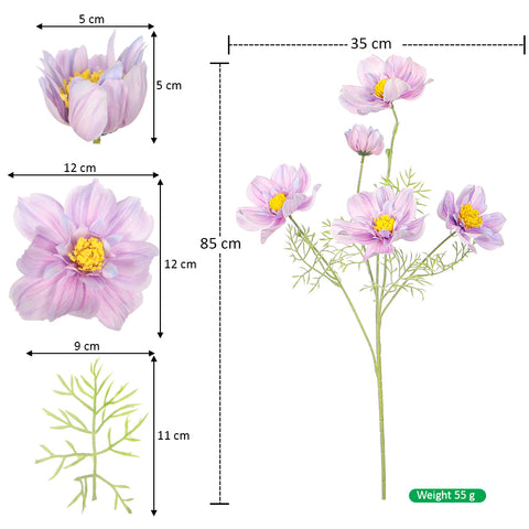 Five Heads Artificial Cosmos Flower