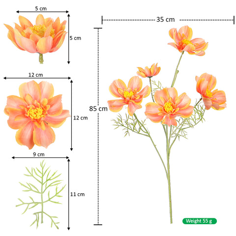 Five Heads Artificial Cosmos Flower