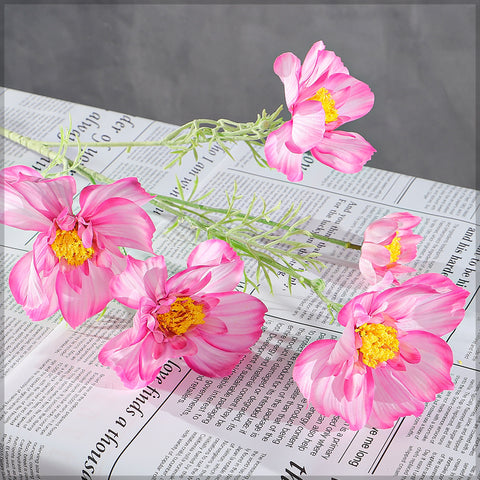 Five Heads Artificial Cosmos Flower