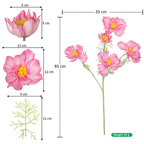 Five Heads Artificial Cosmos Flower