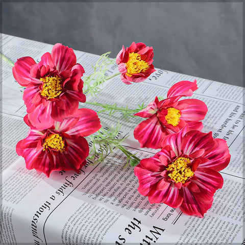 Five Heads Artificial Cosmos Flower