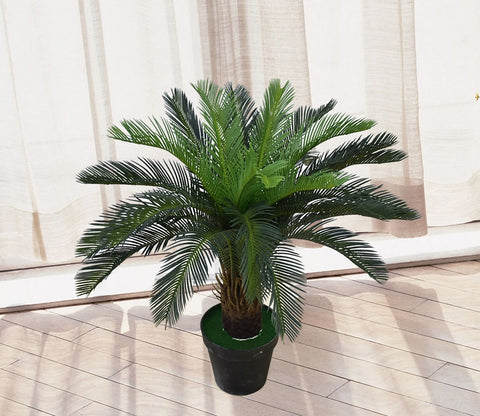 Artificial Cycas plant in a decorative pot for indoor spaces