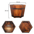 Indoor hexagon shaped wooden planter