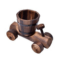 Creative bicycle shaped wooden pots for plants