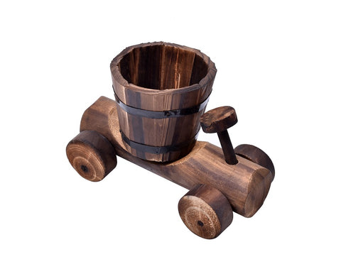 Creative bicycle shaped wooden pots for plants