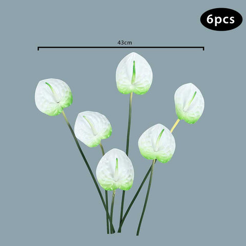 Artificial Single Anthurium Flower W-Green