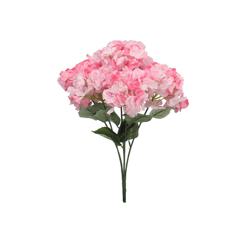 6 Heads Pink Artificial Hydrangea Flowers