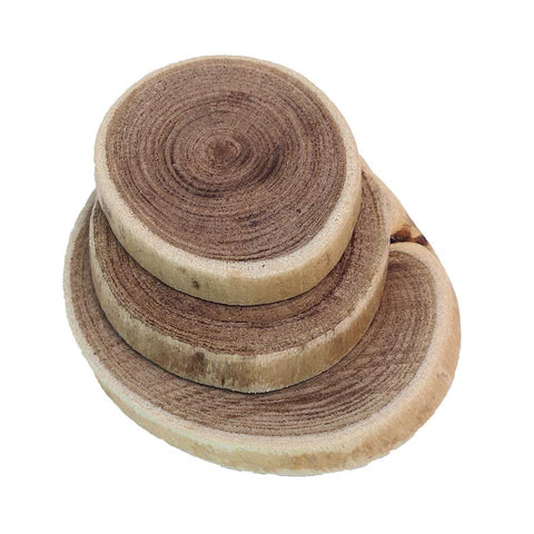 Natural Unfinished Wood Round Slice Chips