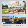 Patio sun shade sail creating a comfortable and shaded area