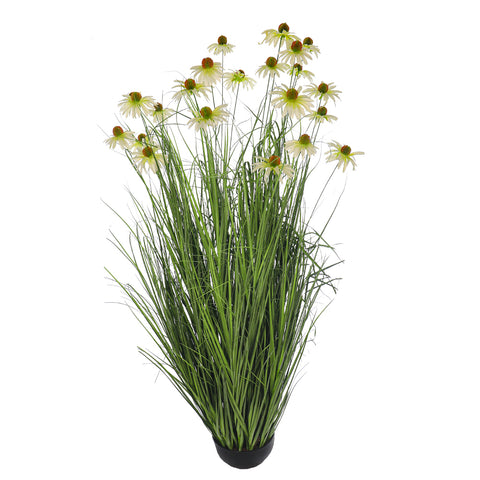 Artificial grasses and flowers for interior decor