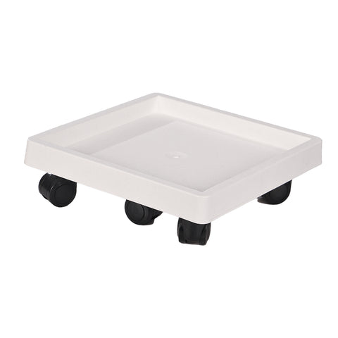 Square plastic plant caddy with wheels