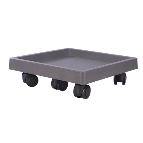 Square Plastic Plant Caddy with Wheels