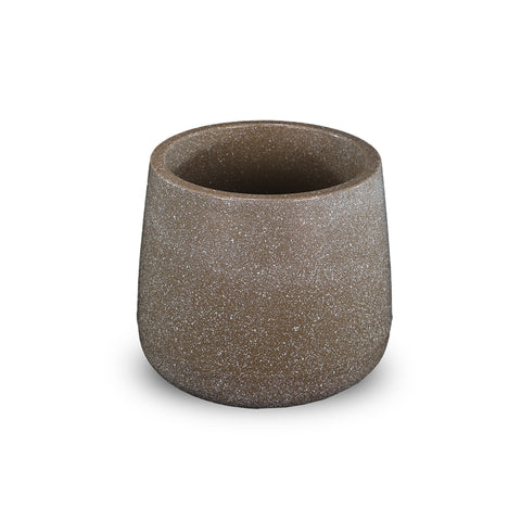 Trendy brown planter with small white print