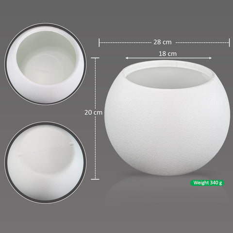 White Ball Plastic Planter